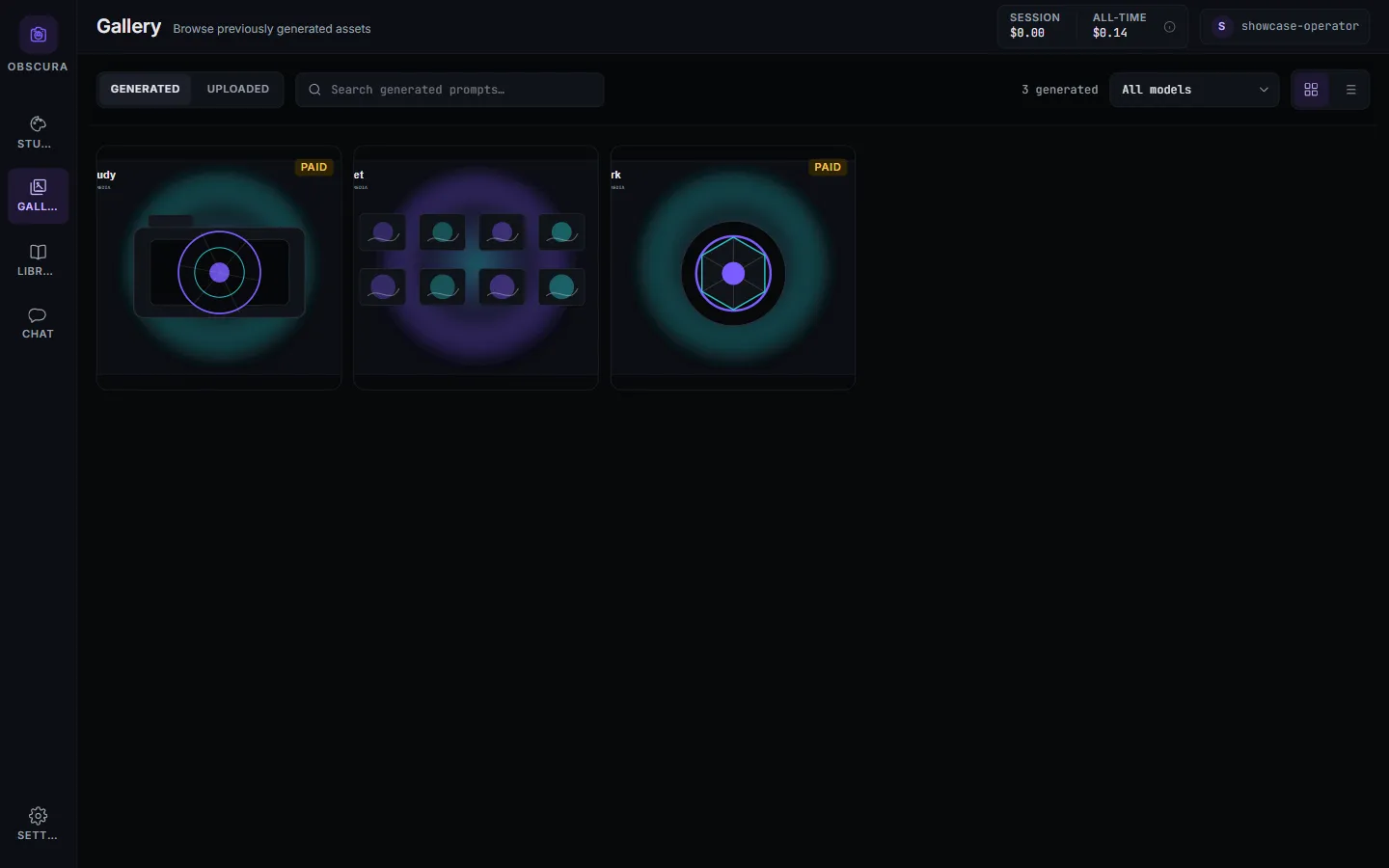The local gallery, every asset on your own disk, searchable